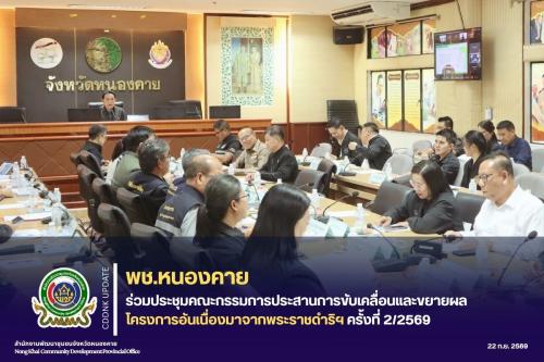 พช.หนองคาย ร่วมประชุมคณะกรรมการประสานการขับเคลื่อนและขยายผลโครงการอันเนื่องมาจากพระราชดำริฯ ครั้งที่ 2/2569